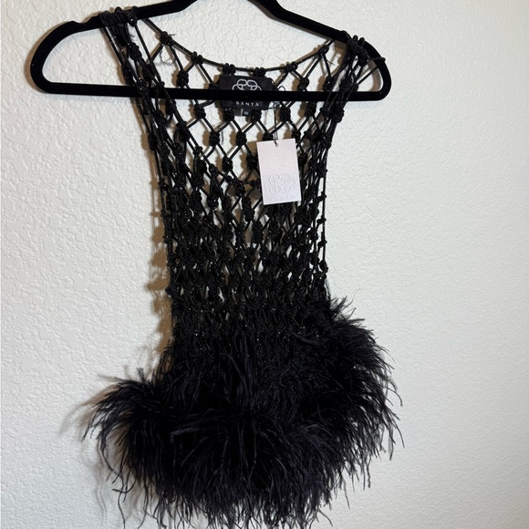 Santa Brands Black Feathered Tank Top - Picture 8 of 13